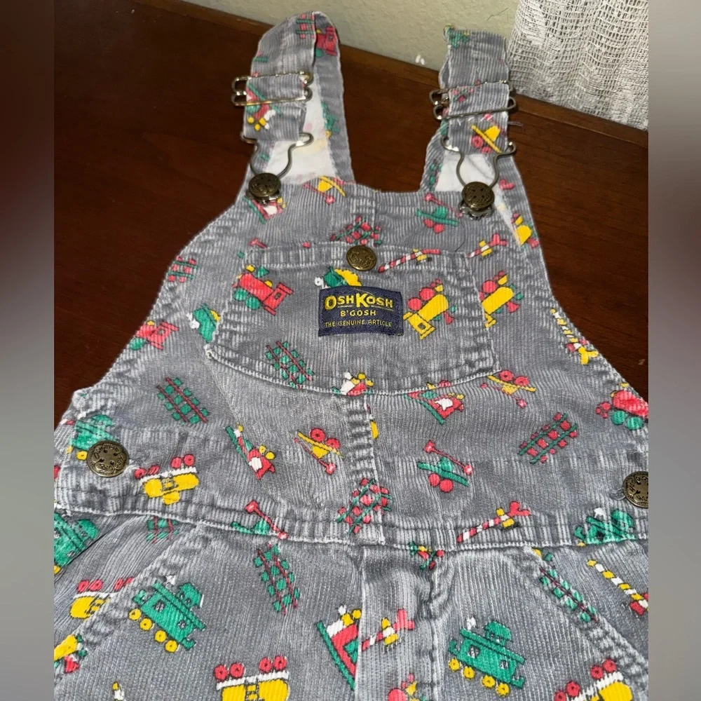 Osh Kosh B’Gosh Vintage Denim Train Overalls Size 4